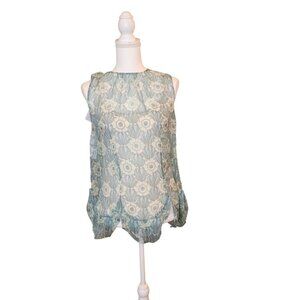 Prada Women’s Chiffon Floral Print Sleeveless Top, Size 40 NWT